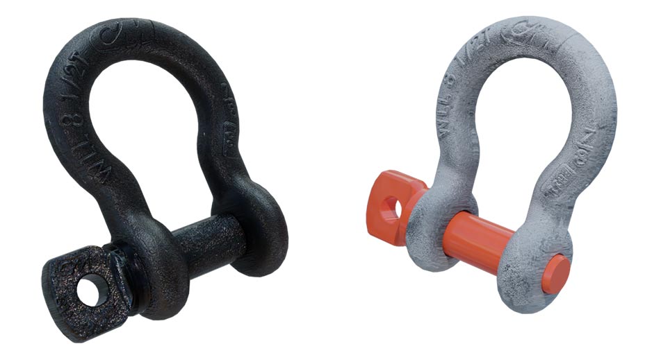 galvanized and painted Shackles