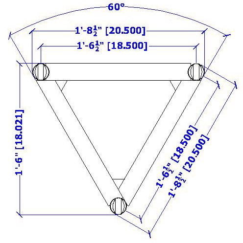 Triangle-Aluminum -Utility-Truss-Aluminum-Fork -End-View-20.5