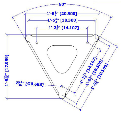 Aluminum Utility Triangular Truss with Steel Fork End Connections