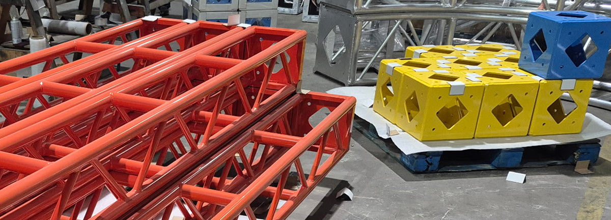 Powder Coated PBP Truss and Corner Blocks Powder Coated PBP Truss and Corner Blocks